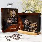 Personalized Bible Cover Custom Name Warrior Of Christ Lion Cross Leather Case