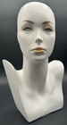 Vintage Mannequin Woman Wig Display Head Bust Bald Painted Makeup Pierced Ears