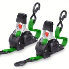 2 4-pack 10ft Retractable Ratchet Tie-down Straps   1763lbs Heavy-duty   S-hook