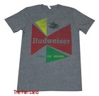 New Budweiser Logo 1957-1961 Bud Beer Mens Vintage T-shirt