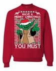 Ugly Christmas Sweater   Yoda  Have A Merry Christmas  You Must     Funny Meme