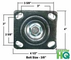 6  Heavy Duty Caster Set - 2 Rigid 2 Swivel With Brake - Red Polyurethane Tread