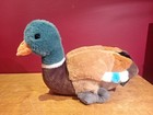 Fao Schwarz 13  Lying Duck Toy Plush Realistic Mallard Green Brown 