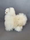 Peruvian Handmade Alpaca Llama Stuffed Animal With Real White Alpaca Fur 5 5   