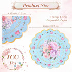 Floral Tea Party Napkins 3 Ply Disposable Vintage Flower Guest Napkins Scalloped