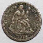 1876 10c Seated Liberty Silver Dime - Love Token - Ada Inscribed Reverse