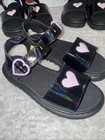 Dr  Martens Girls  Size 3 Us Black Marlowe Hearts Junior Kids Sandals 34 Eur