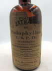 Bw - 1920 s H k  Mulford Philada Pa Podophyllum 4 3 4  Amber Medicine Bottle