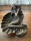 Bronze Mermaid Fantasy Sculpture Figurine Collectible In Shell
