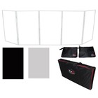Prox Xf-5x3048w White Aluminum 5 Panel Dj Facade W Black Shelves  Scrims   Ba   