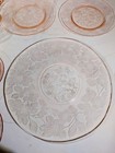 Depression Glass Lot 1930 s Pink  Small Plates  Cups  saucer And Large Plate  Vg
