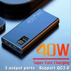 40w Portable Power Bank Super Fast Charger External Battery Pd 18w 2usb 30000mah