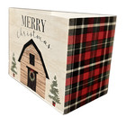 Christmas Gift Basket Box Empty Sturdy Cardboard Pack Of 4 Plaid Farmhouse