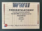 2025 Historic Autographs World War 2 Wwii Us Army Mlb Andy Anderson Cut Auto 1 1