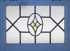 Diamond Old English Leaded Stained Glass Window 23 1 2  X 17 
