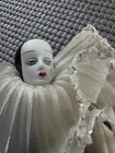 Vintage Rare Harlequin Pierrot Doll Jester clown mime Collectible Small 9   