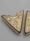 Vintage Southwestern Gold Tone Etched Collar Tips Cuffs Corners 