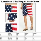 Men Summer Beach Pants Swimwear Swim Trunks Shorts Mesh Lining American Usa Flag
