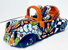 Mexican Day Of The Dead Figure Talavera Amigos Car Catrina Folk Art Pottery