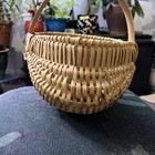 Vintage Small Gathering Buttock Basket Splint Hand Woven