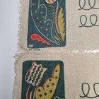 Vintage Robert Darr Wert Country Prints Tulip Placemats Pennsylvania Dutch Pair