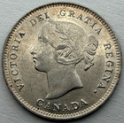 1897 Canadian Sterling Silver 5 Cent Coin Nice Au    Scratch Lusterous 