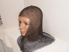 Chainmail Coif Hood Medieval Helmet Armor Butted Riveted Knight Costume