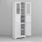 67  Tall Bathroom Storage Cabinet Towel Cabinet With Louvred Doors