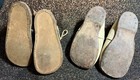 Vintage Baby Shoes Leather Soles 5 Hole High Tops White Dress Up Antique 1920s