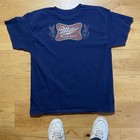 Men Miller Lite Black Vintage Graphic Short Sleeve T-shirt Size Medium Beer Logo