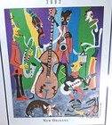 Mardi Gras New Orleans Dated 2002 Framed Matted Artist Signed Paul Domenico
