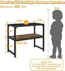 20 Gallon High Rimless Fish Tank Stand W  Shelf For Storage Metal Aquarium Stand