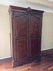 Solid Wood Bedroom Set     Queen Bed   Matching Armoire   Wardrobe