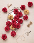  25pcs Artificial Roses Flowers Fake Roses With Stems Real Touch Foam Dark Red