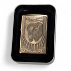 1998 Zippo Brass Barrett Smythe Wild West Series Buffalo Bison Indian Necklace