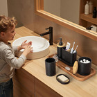 Bathroom Accessories Set Black  6pcs Bathroom Accessory Set  Large-sized Toothbr