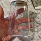 Vintage Federal Housewares Nut Grinder Clear Glass Jar Green Top Hand Crank 7 5   