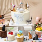 18 Pcs Cat Birthday Party Decorations Mini Birthday Hat Animal Figure Model C   