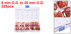 225pcs Silicone Rubber O-ring Assortment Kit Metric Vmq Sealing Gasket Set Red
