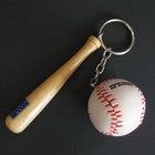 Mini Wood Baseball Bat And Ball Keychain 3in Fox Sports Net Vintage