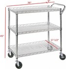 Heavy Duty 3 Tier Rolling Utility Kitchen Cart On Wheels large45 lx17 1 2 dx45 h