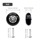 Luggage Wheels Replacement  2pcs Rubber Suitcase Swivel Caster Wheels 64 X 24mm