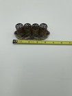 Vintage Mid Century Stylebuilt Gold Filigree Ormolu 4 Space Lipstick Holder  C