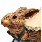 Antique Collector Parlor Toy Rabbit Head Doll Pram Buggy Carriage  31 x 30 x 13 