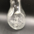J Bower Phila 1800 s Ham Hock Figural Whiskey Nipper Flask Clear Glass Bottle