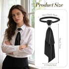 Black Bow Tie For Women  Pre-tied Adjustable Neck Tie With Pearl Rhinestones