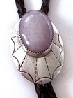 Vintage Pink Quartz Stone Western Navajo Bolo Tie Sterling Silver 18   