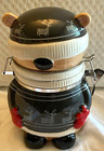 Conagra Brand Christmas Canister 8  Tall  bear In Gray   Reindeer Decor Used
