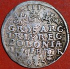 Europian Medieval Poland Lituania Trojak 3 Groschen 1597 Sigismund Iii