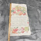 1970 Vintage Tea Towel Calendar Vegetable Design Tomato Carrot Mushrooms